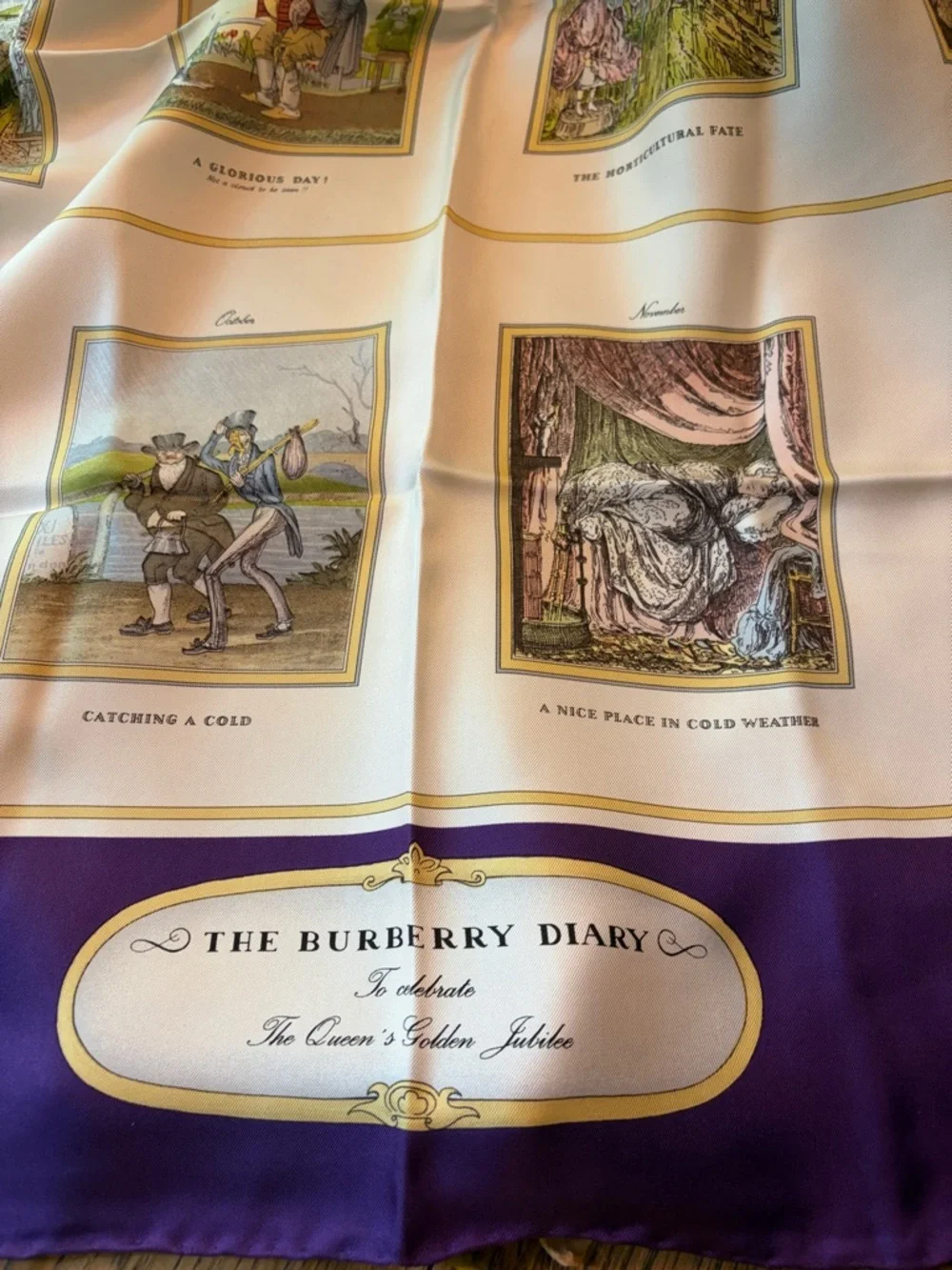 Vintage Burberry London Silk Scarf